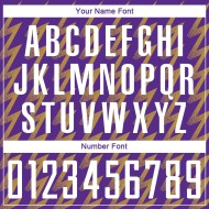 Benutzerdefinierte Lila Weiß-Altgold Zickzack Form Sublimation Fußball Uniform Trikot Benutzerdefinierte Lila Weiß-Altgold Zickzack Form Sublimation Fußball Uniform Trikot