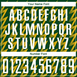 Benutzerdefinierte grün weiß-gold Zickzack Form Sublimation Fußball Uniform Trikot Benutzerdefinierte grün weiß-gold Zickzack Form Sublimation Fußball Uniform Trikot