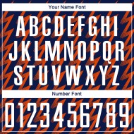 Benutzerdefiniertes Marineblaues, Weiß-Orangefarbenes Sublimations-Fußballtrikot Benutzerdefiniertes Marineblaues, Weiß-Orangefarbenes Sublimations-Fußballtrikot