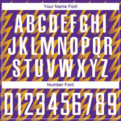 Benutzerdefinierte Lila Weiß-Gold Zickzack Form Sublimation Fußball Uniform Trikot Benutzerdefinierte Lila Weiß-Gold Zickzack Form Sublimation Fußball Uniform Trikot