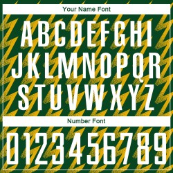 Benutzerdefinierte Kelly Green Weiß-Gold Zickzack Form Sublimation Fußball Uniform Trikot