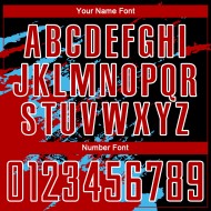 Benutzerdefinierte schwarz rot-himmelblau abstrakte Fragment Kunst Splash Sublimation Fußball Uniform Jersey