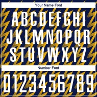 Benutzerdefiniertes Marineblaues Weiß-Gold-Fußballtrikot mit Sublimationsdruck Benutzerdefiniertes Marineblaues Weiß-Gold-Fußballtrikot mit Sublimationsdruck