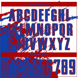 Benutzerdefinierte weiß Thunder blau-rot abstrakte Fragment Kunst Splash Sublimation Fußball Uniform Trikot