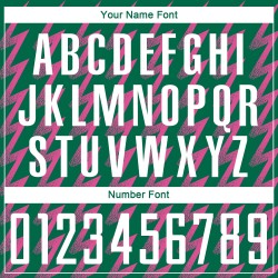 Benutzerdefinierte Kelly Green Weiß-Pink Zickzack Form Sublimation Fußball Uniform Trikot Benutzerdefinierte Kelly Green Weiß-Pink Zickzack Form Sublimation Fußball Uniform Trikot