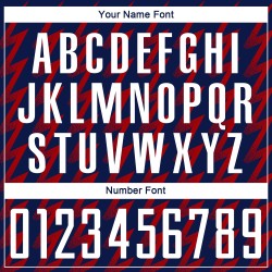 Benutzerdefinierte Marine weiß-rot Zickzack Form Sublimation Fußball Uniform Trikot Benutzerdefinierte Marine weiß-rot Zickzack Form Sublimation Fußball Uniform Trikot